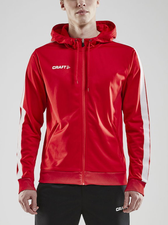 Craft Kapuzenpullover Hoodie Fullzip Pro Control rot/weiss Herren